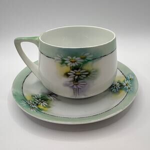 Rosenthal Selb Bavaria Donatello Cup & Saucer Hand Painted Daisies Green Ombre